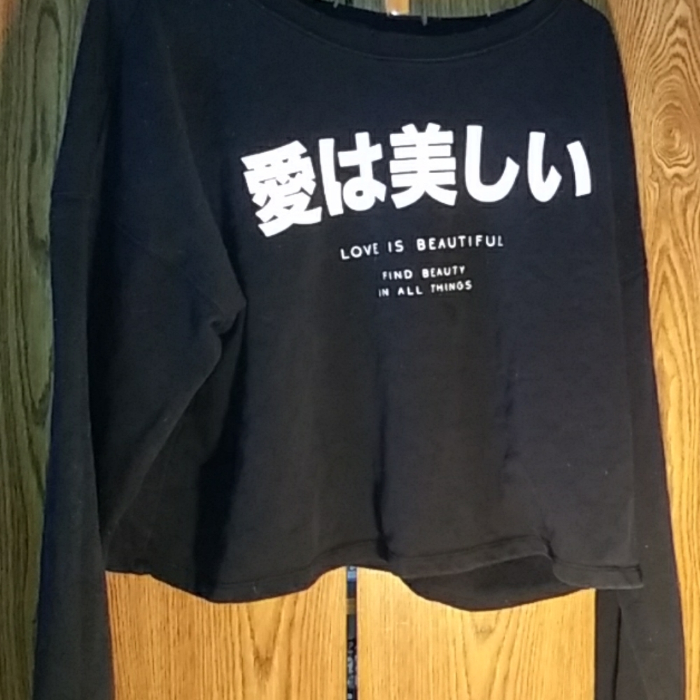 F21+ Cropped Graphic Sweatshirt